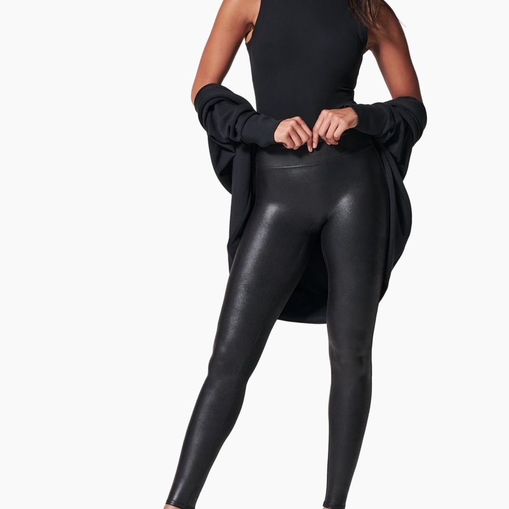 SPANX Faux Leather Black Leggings